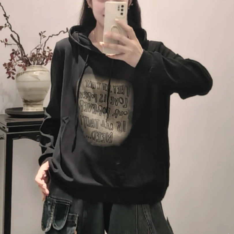15827新款春秋休闲减龄宽松显瘦连帽卫衣