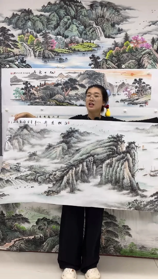 国画思***?沈泳江 手绘 小六尺180*70cm