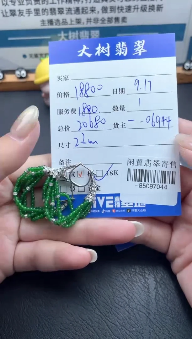 18K金镶嵌翡翠耳饰多人-85097044