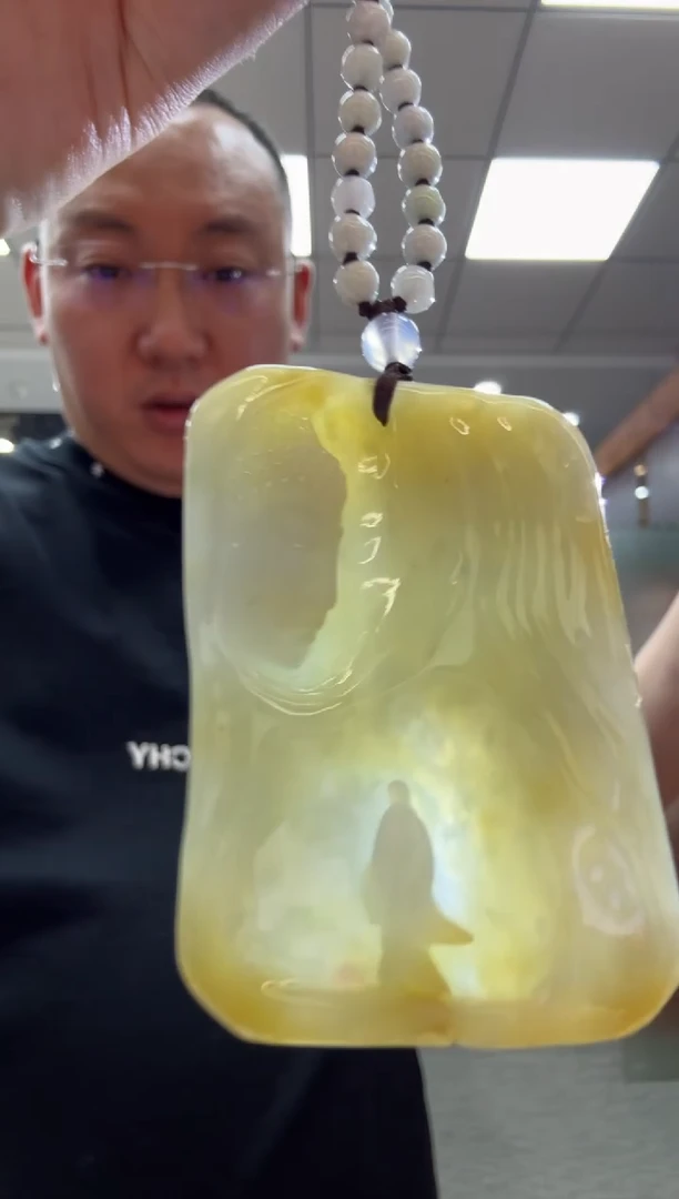 未镶嵌挂件翡翠A货翡翠孤品国雕谢林工