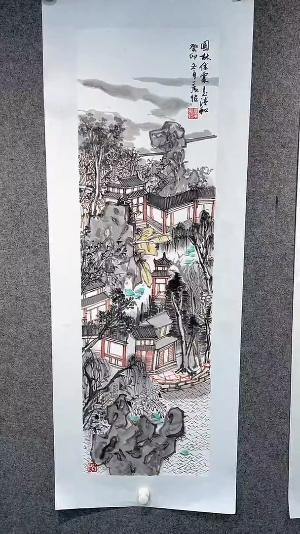 国画夏广怡老师三尺对开