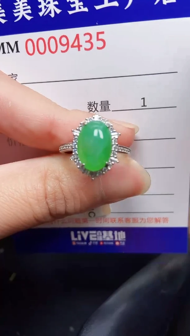 翡翠银S925镶嵌颈饰9435
