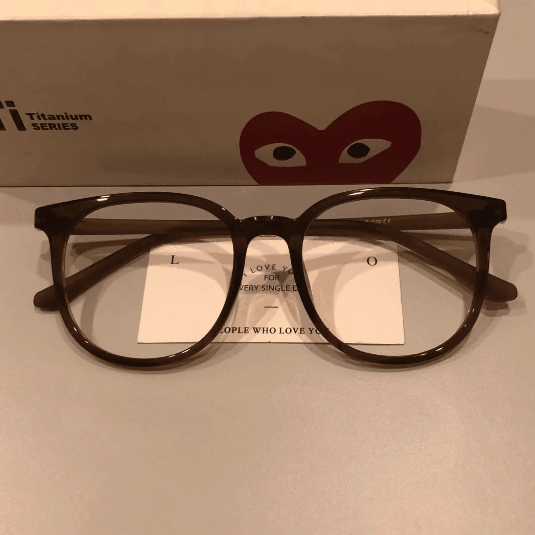 素颜显白栗子棕！复古温柔小众高颜百搭近视眼镜高颜韩版ins风框架