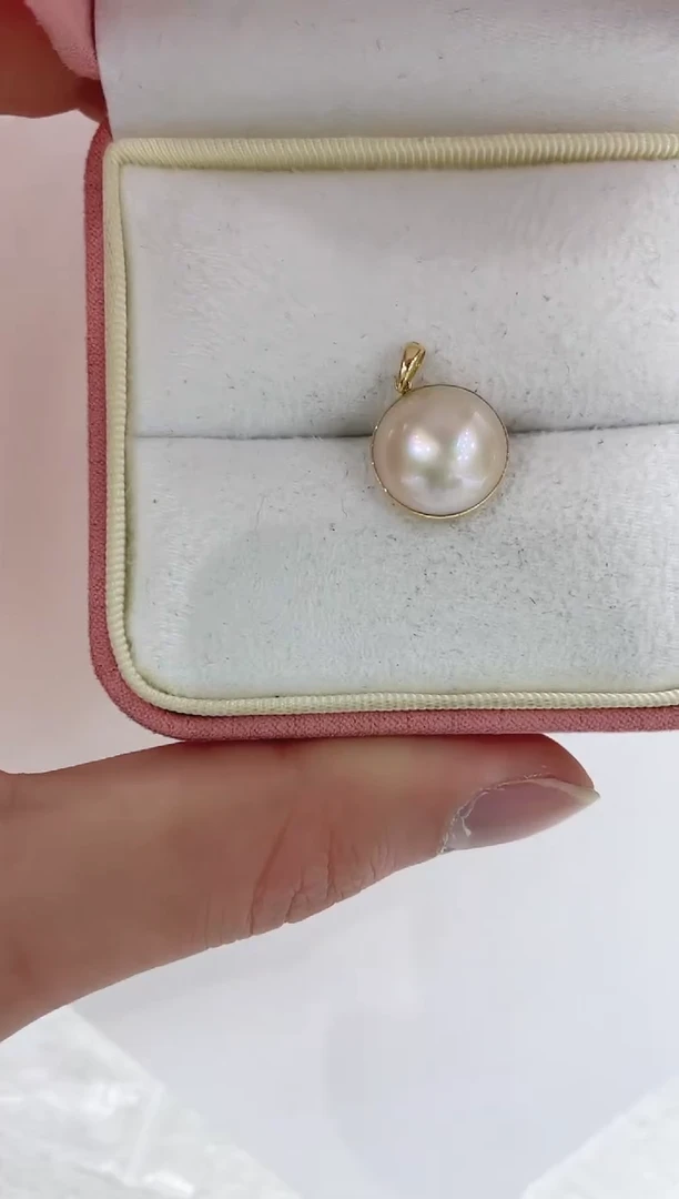 【闪购商品】拼合珍珠（马贝珠）吊坠18K金镶嵌海水马贝吊坠