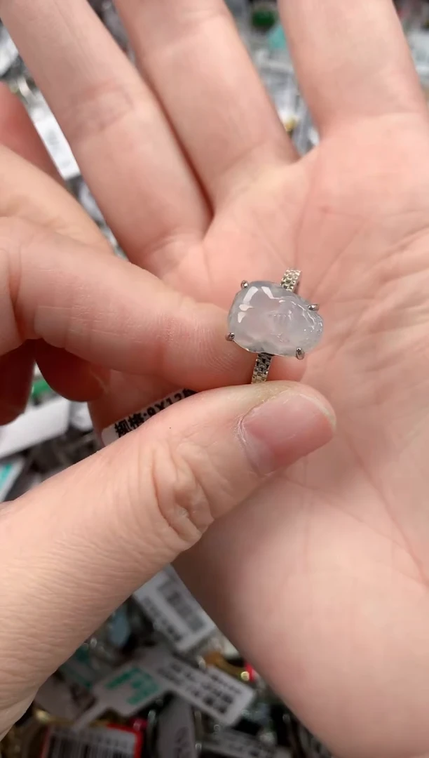 银S925镶嵌戒指翡翠555          4