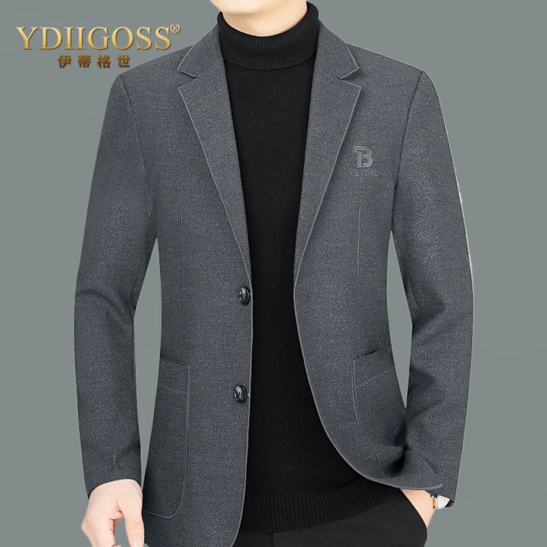 YDIIGOSS休闲单西外套男2025春秋款抗皱免烫商务西服中年爸爸韩版