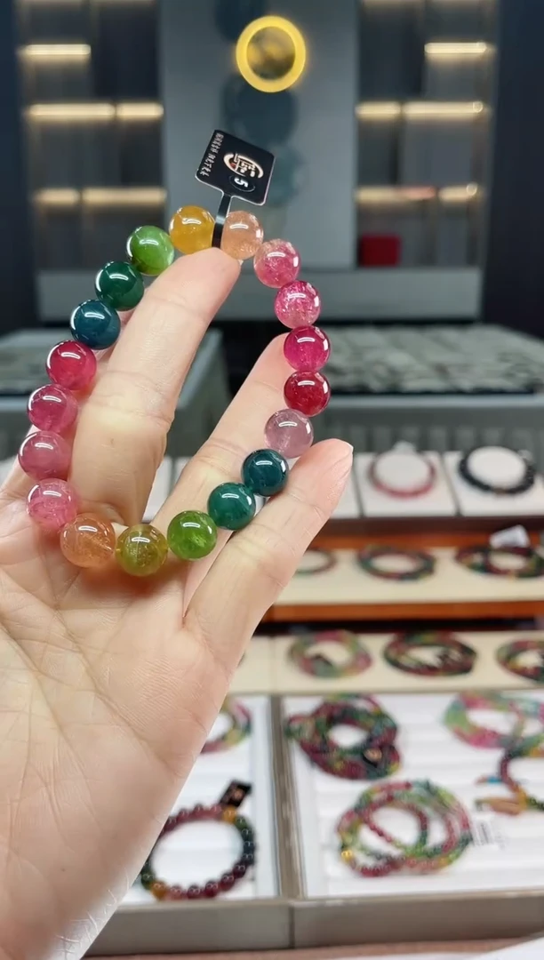 未镶嵌老矿碧玺单圈手串10mm+碧玺（多样性发一条）Q