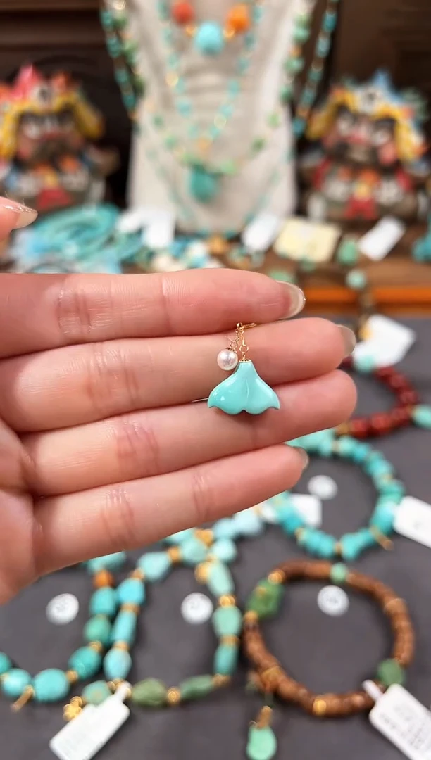 【闪购商品】绿松石提溜18K金镶嵌绿松石提溜