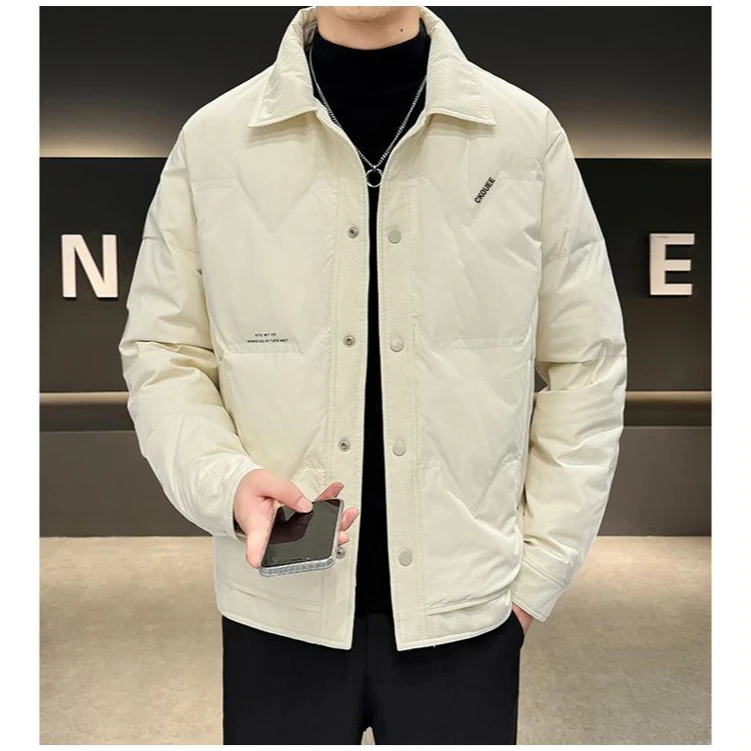 CKOUEE冬季高档时尚潮版翻领轻奢短款保暖棉服外套