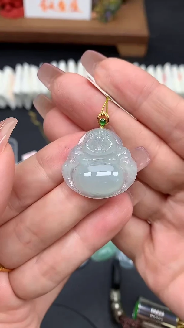 翡翠18K金镶嵌吊坠(不含链)MS186855