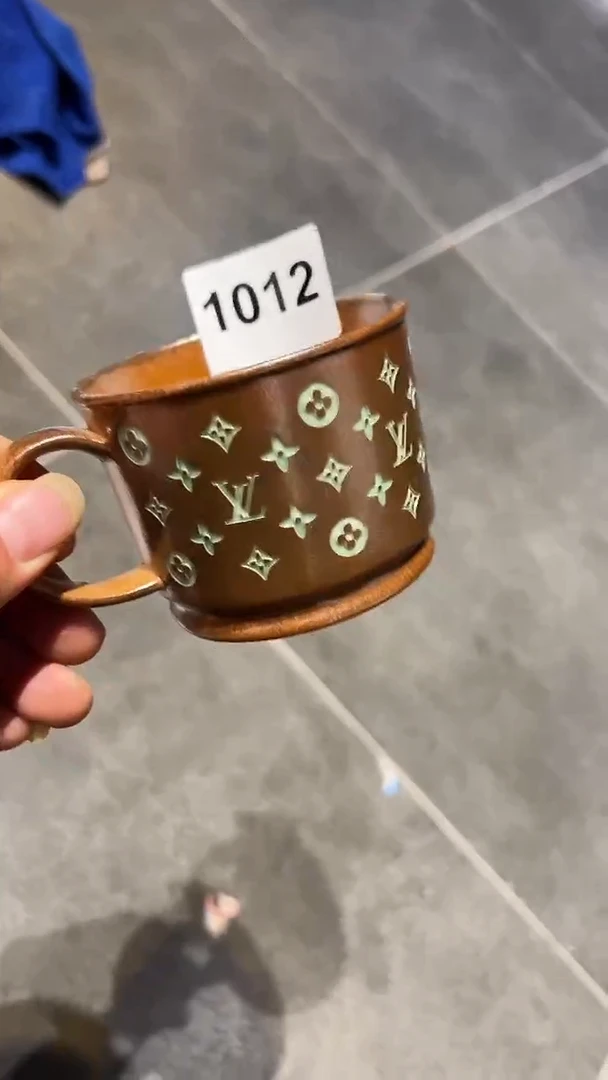 龙泉窑老花融天咖啡杯微瑕1012