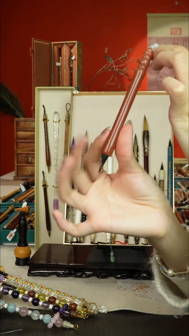 60号闪孤品高货毛笔链接 清水试笔 蘸墨不退