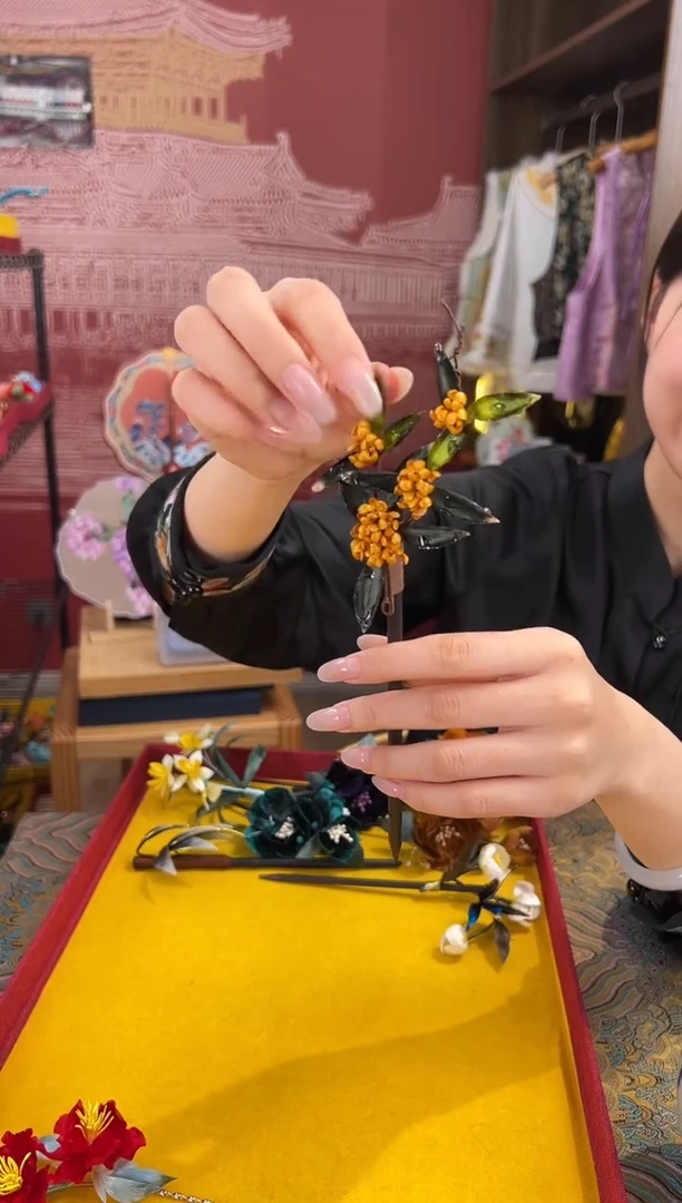 【闪购商品】刺绣非遗绒花（发饰）