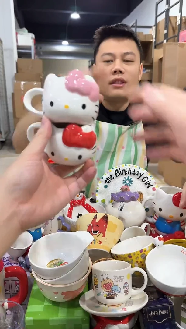 瓷片kkkt 一口杯 红色加粉色