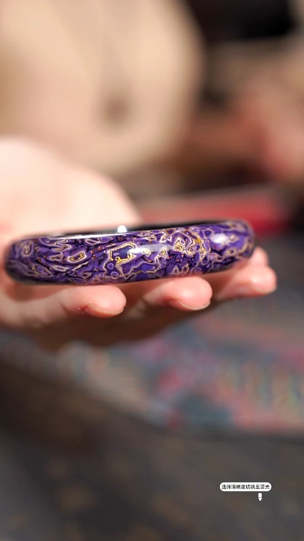 非遗漆器木胎紫金手镯62圈口