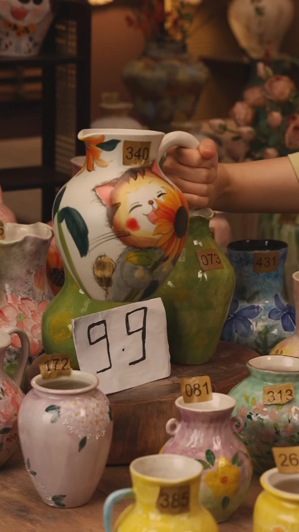 陶瓷?***?340景德镇设计师手作花器摆件侘寂风