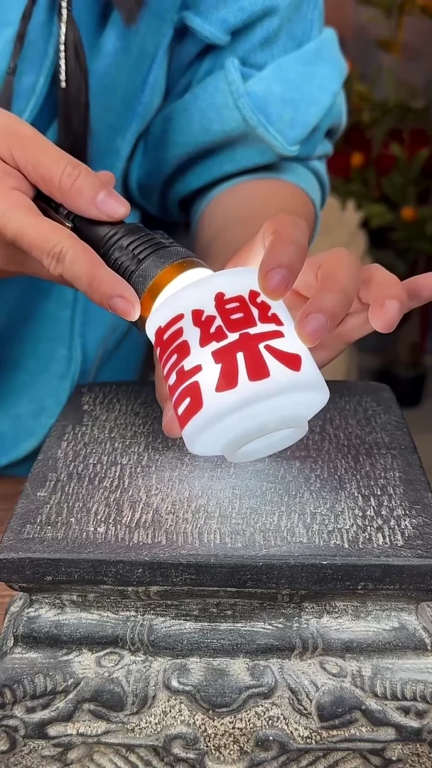 【闪购商品】摆件手工玉白泥釉上彩