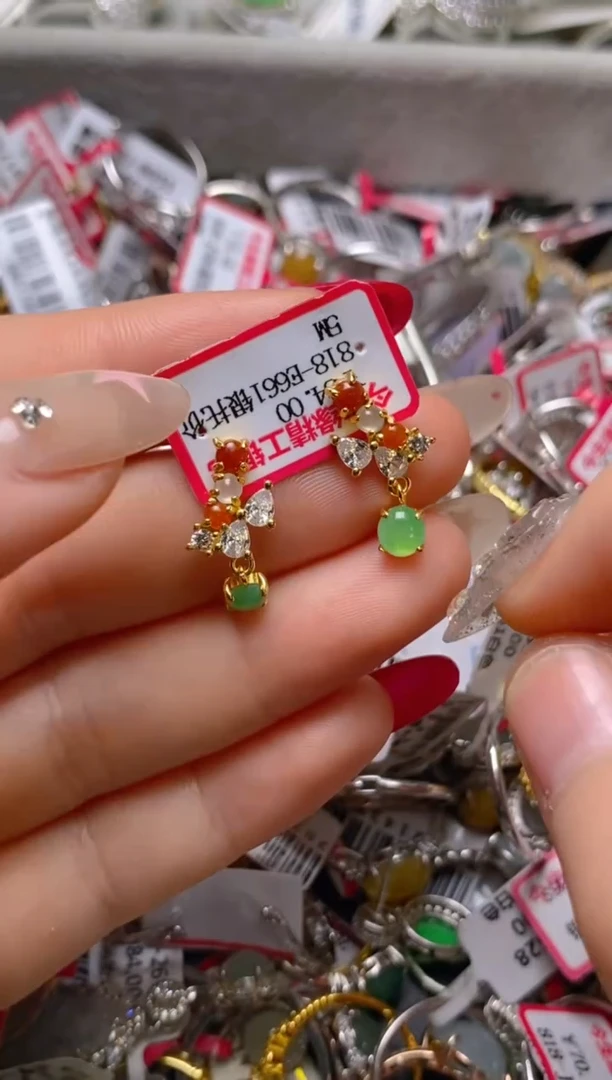 银S925镶嵌戒指翡翠百内无证书