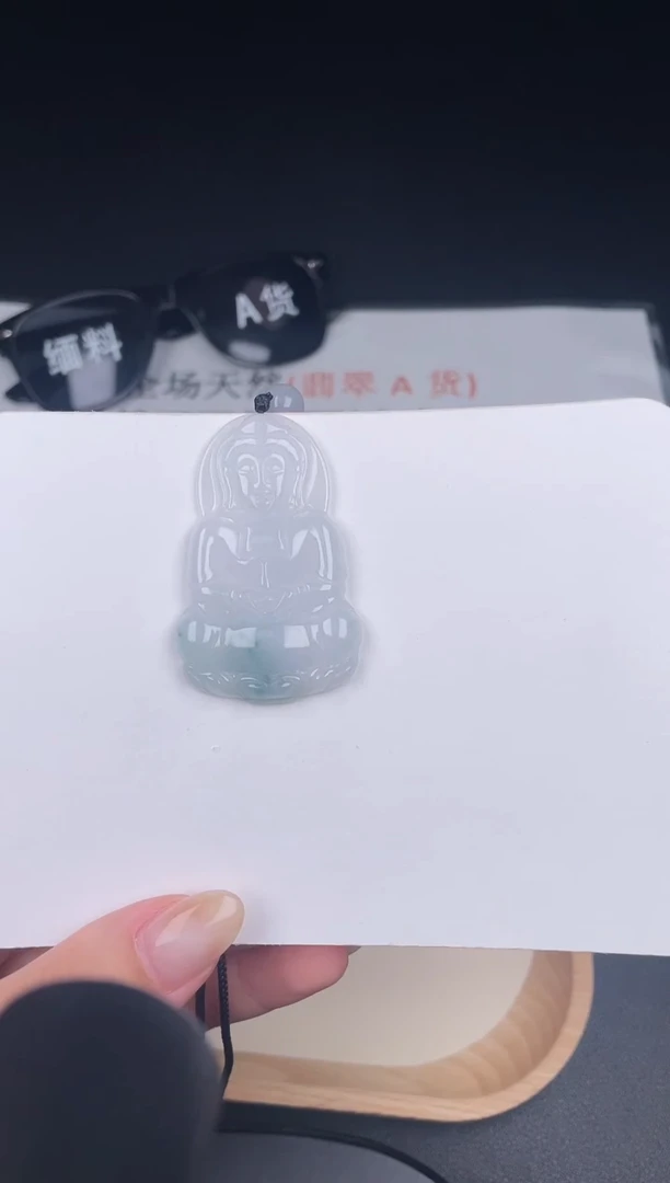 颈饰未镶嵌翡翠s****lZA008观音+孤品+送同款绳子