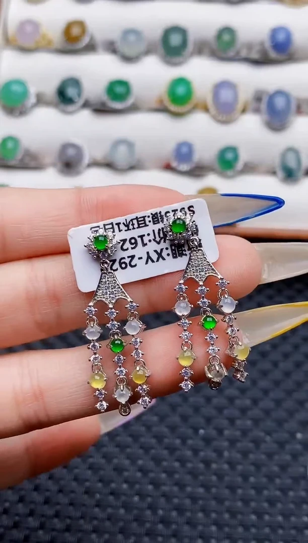 银S925镶嵌戒指翡翠0293