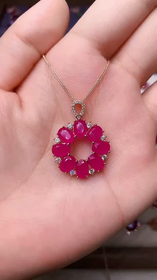 【闪购商品】红宝石颈饰银S925镶嵌000