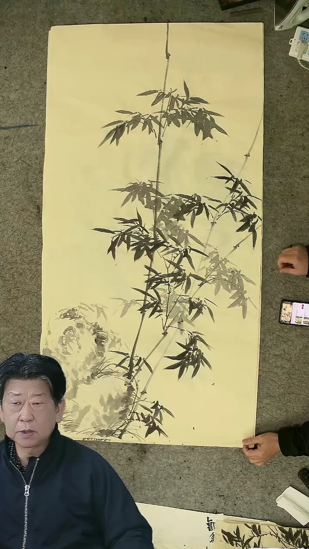 国画四尺整张  墨竹  69*138cm