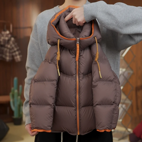 【Nice】2025冬季新款韩版宽松小众高级设计款双倍充绒亲子装羽绒服