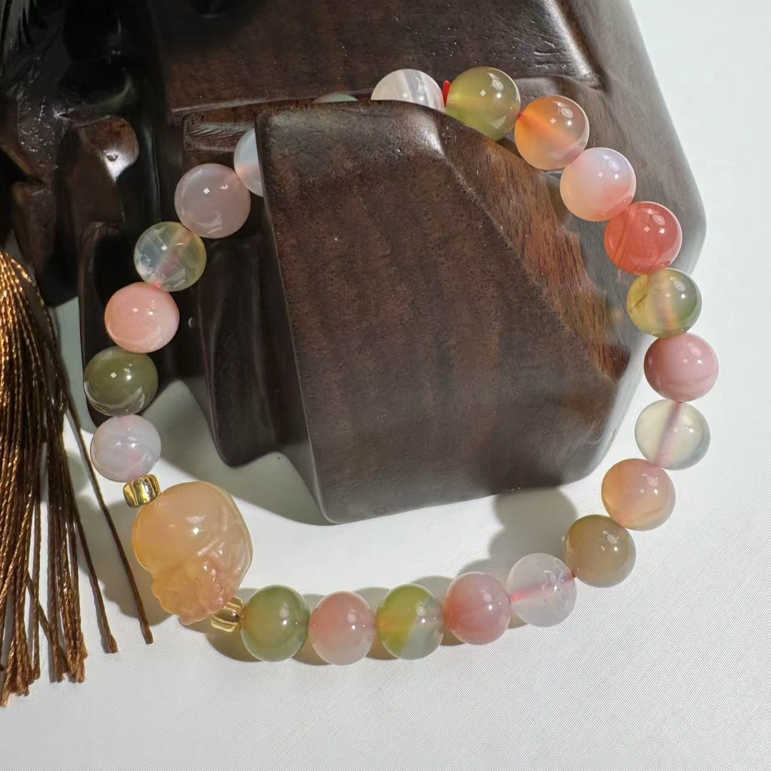 [水晶研究员]  天然多宝盐源单圈手串 Z16 多样性发其一