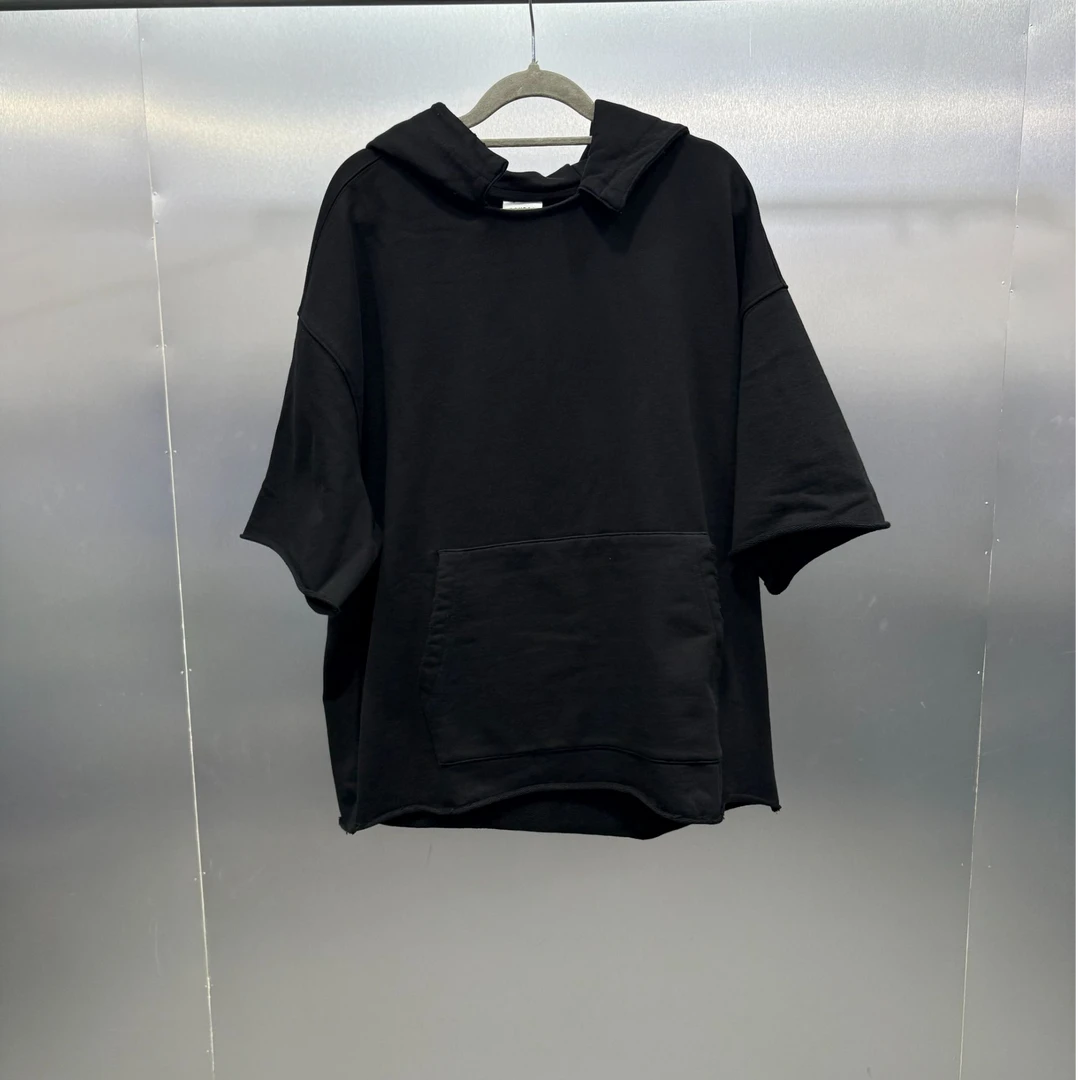 H05(LX)-41001-SAN夏季帽檐破损风格设计时尚连帽半袖