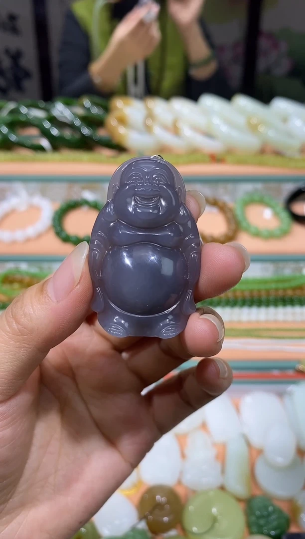 颈饰未镶嵌和田玉天然和田玉帝王紫佛公