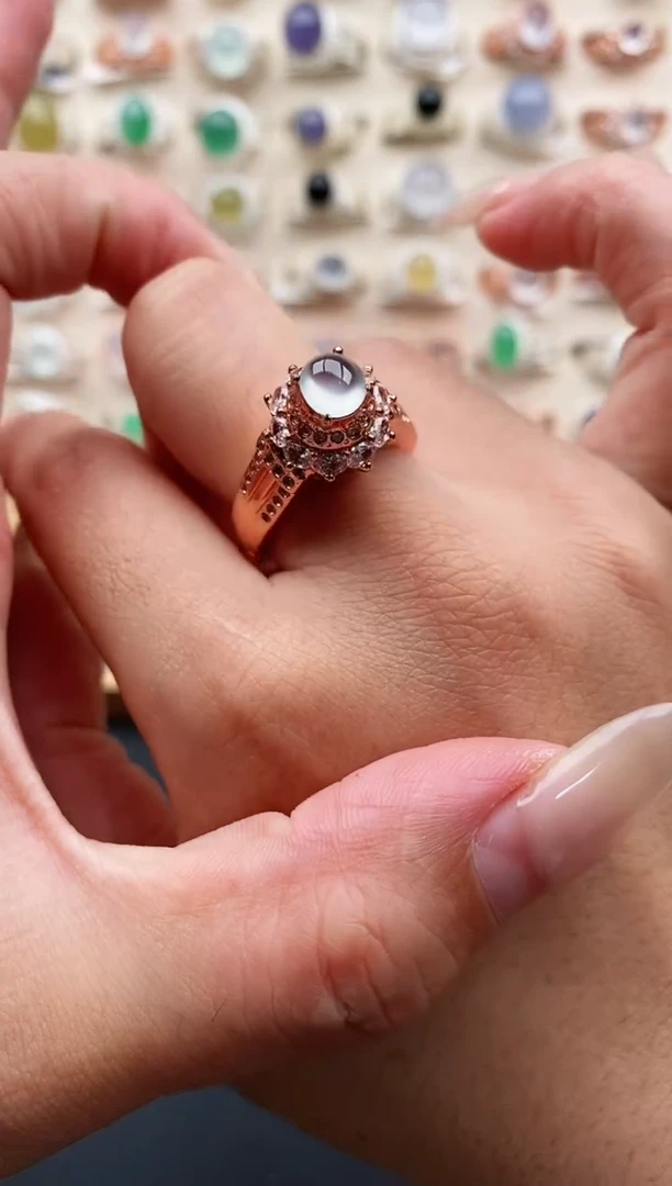 未镶嵌戒指翡翠缅甸天然A货翡翠22  6-8