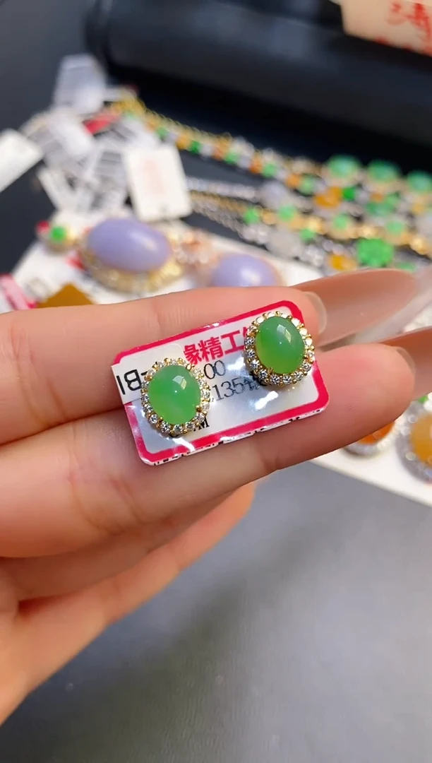 银S925镶嵌戒指翡翠天然