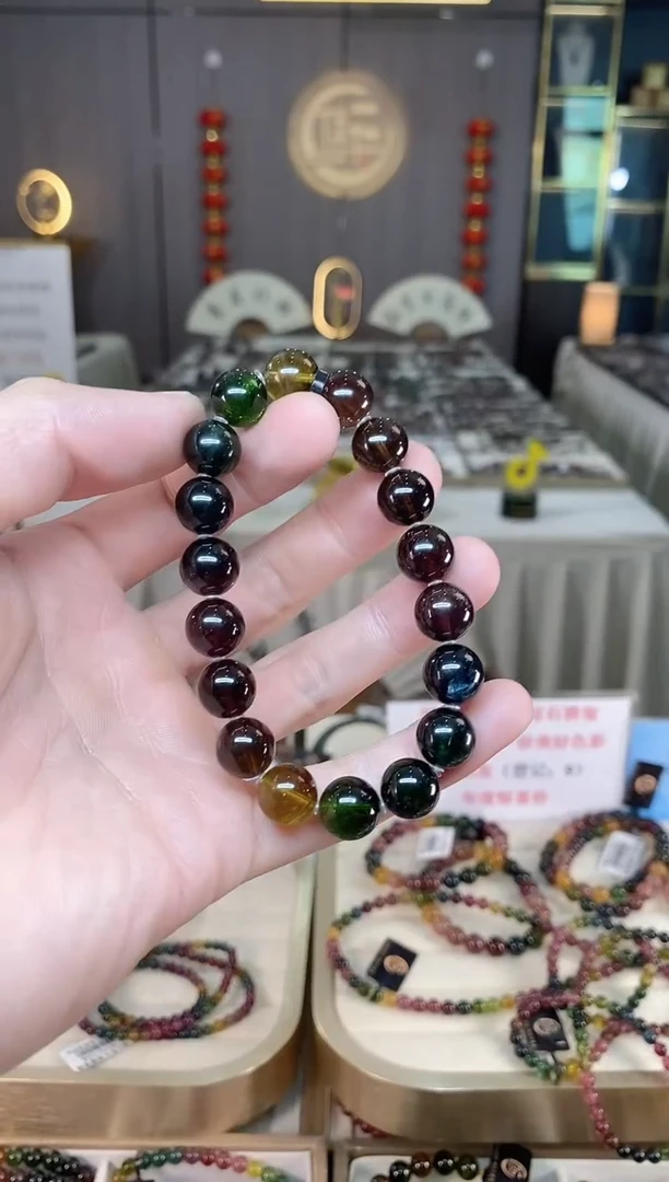 未镶嵌老矿碧玺单圈手串10mm+碧玺xion多样性发一条