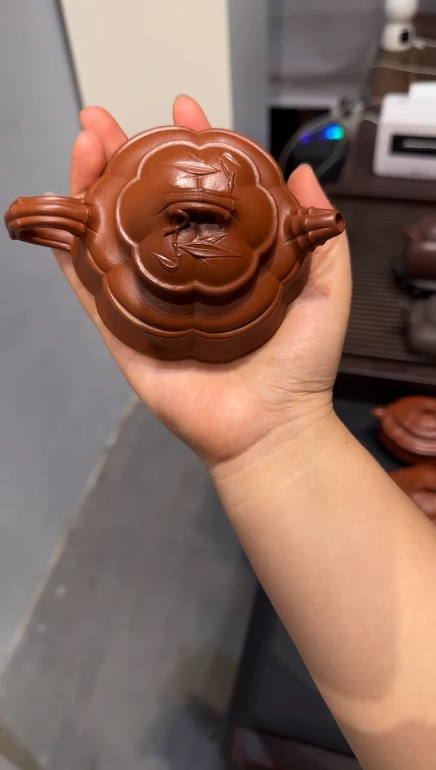 茶壶紫砂陆*明海棠竹鼎 扁