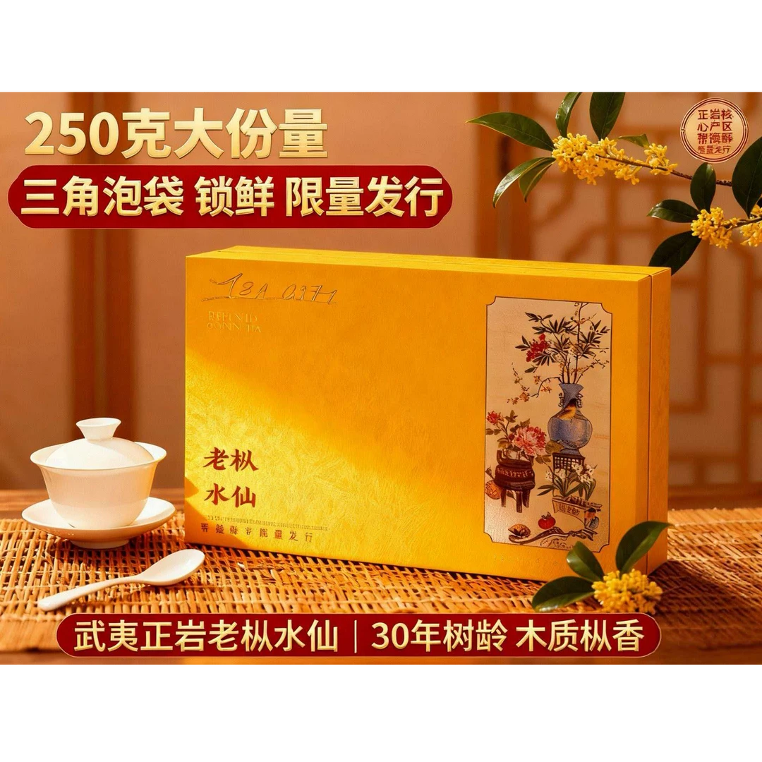 【老枞水仙250克礼盒装茶叶】年货送礼茶叶新茶岩茶老枞水仙半斤装