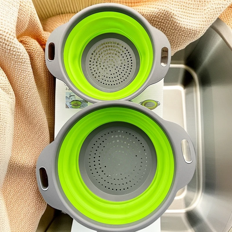 设计款折叠沥水篮-两件套（不带包装盒）