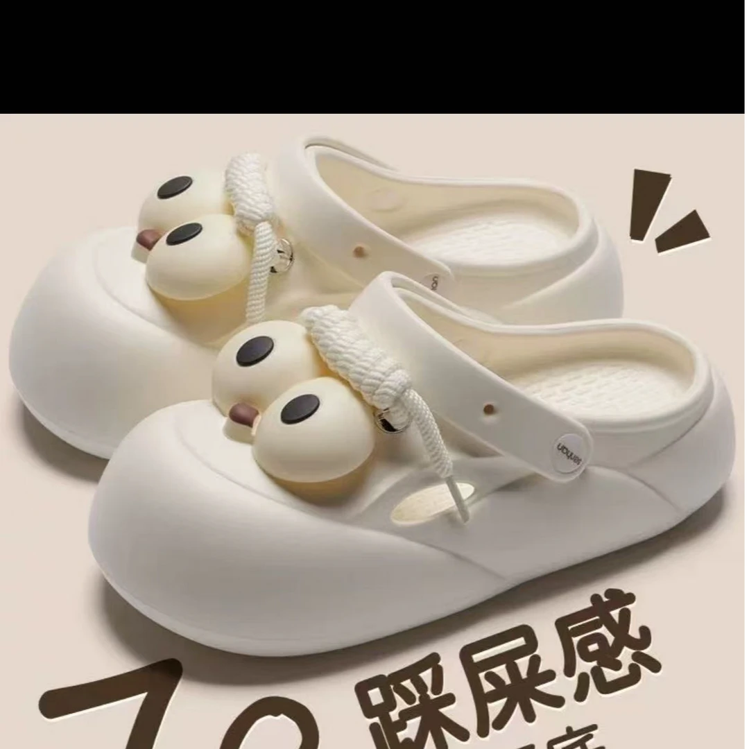 洞洞鞋女夏季新款可爱卡通大眼仔软底防滑外穿拖鞋#711