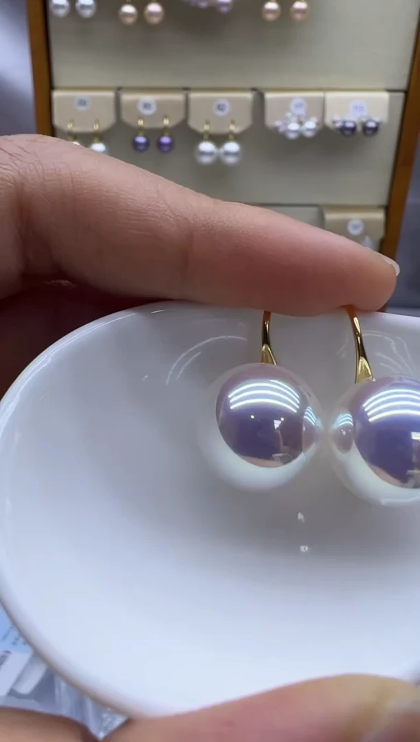 银S925镶嵌耳饰淡水珍珠298