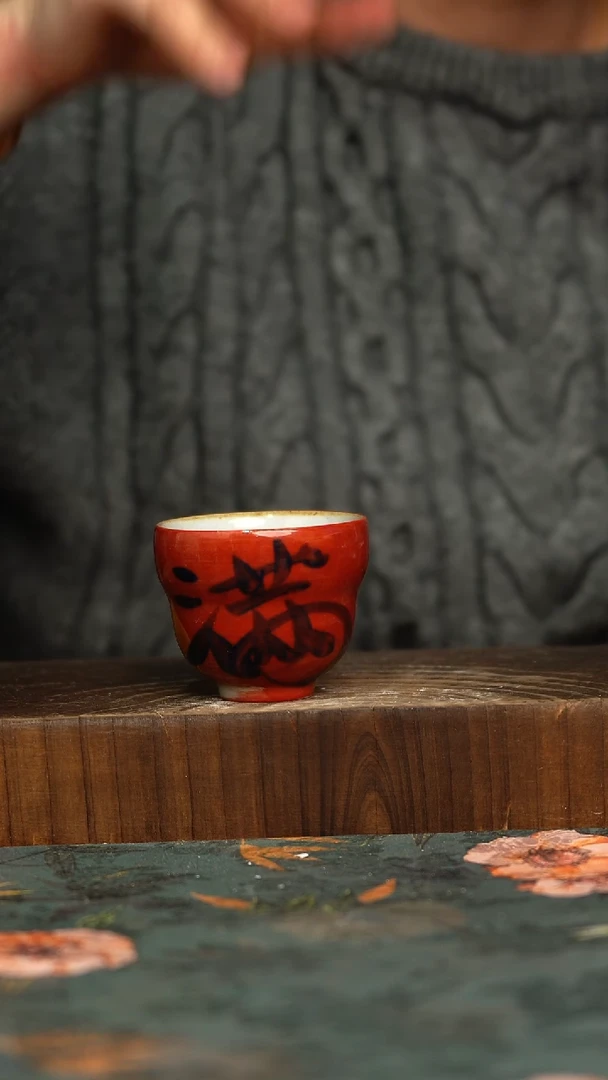 杯釉下彩手工手绘同款陶器