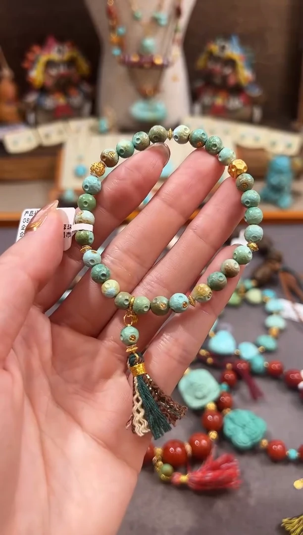 18K金镶嵌绿松石手链绿松石项链