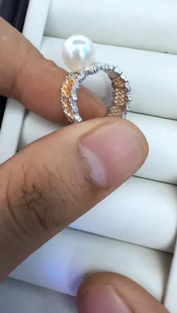 【闪购商品】海水珍珠戒指银S925镶嵌戒指