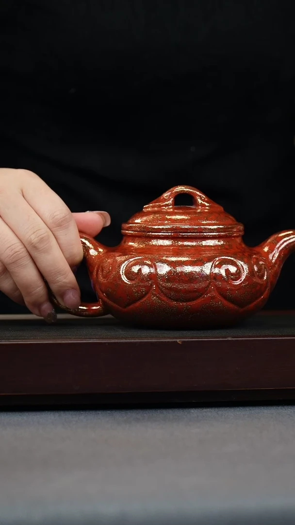 【闪购商品】紫砂茶壶底槽清 如意仿古 南红