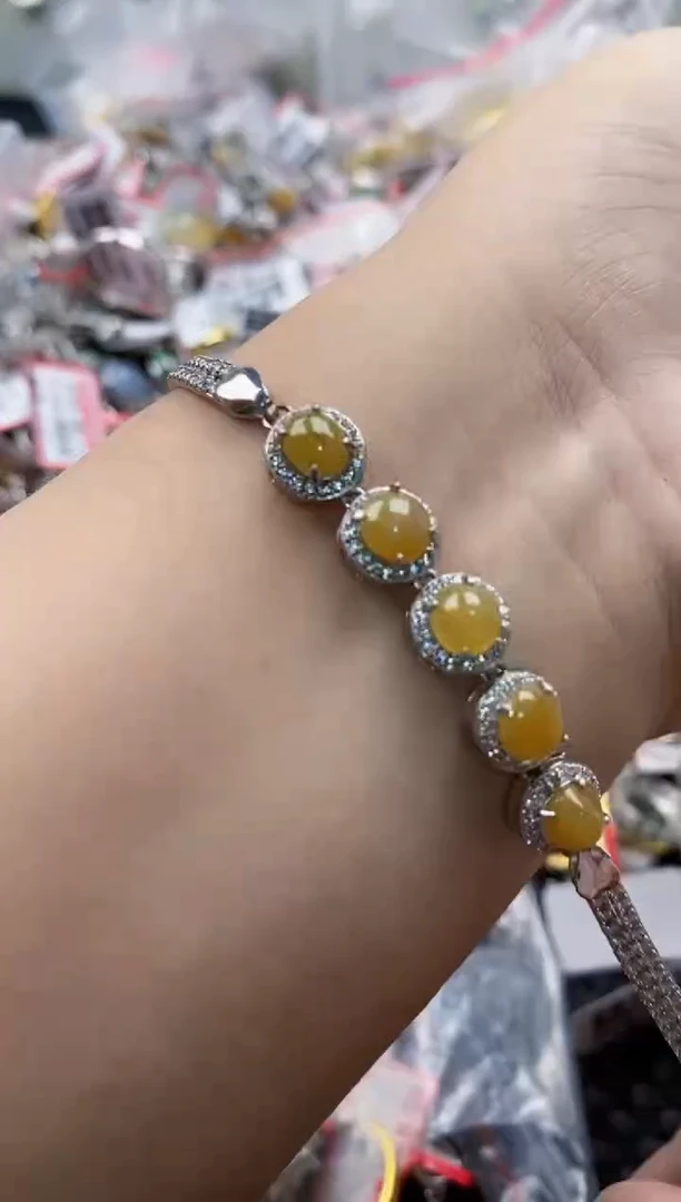 翡翠戒指银S925镶嵌5555---7