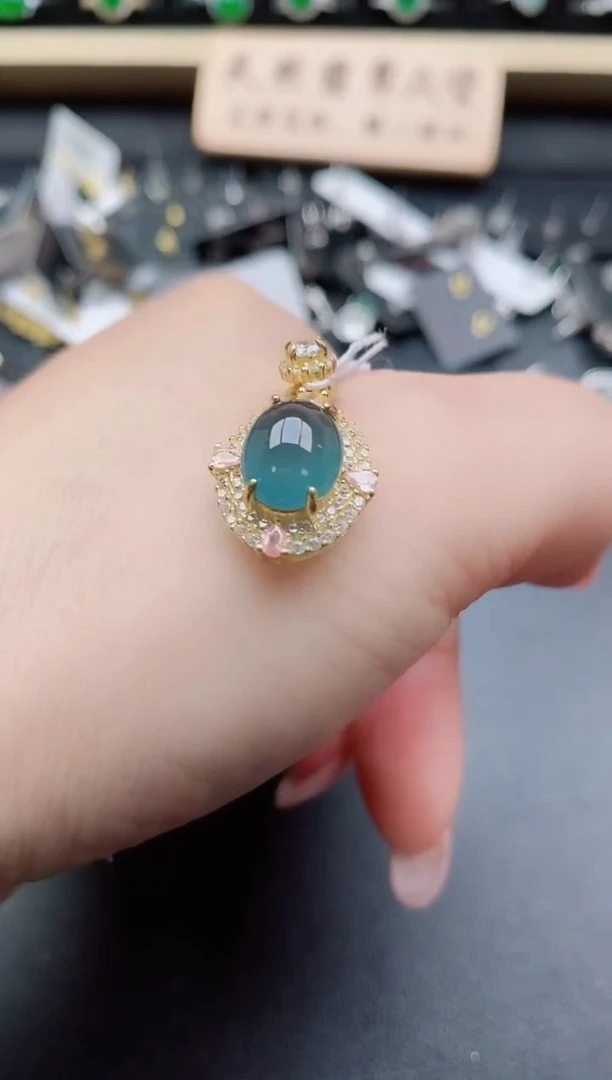 吊坠(不含链)银S925镶嵌翡翠1212121