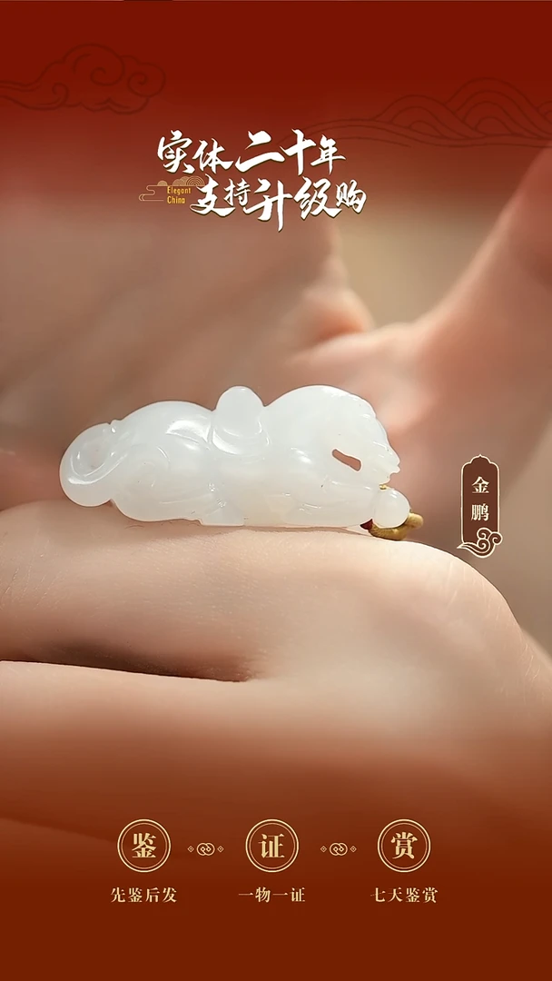 吊坠(赠链)未镶嵌和田玉白玉马上有钱挂件