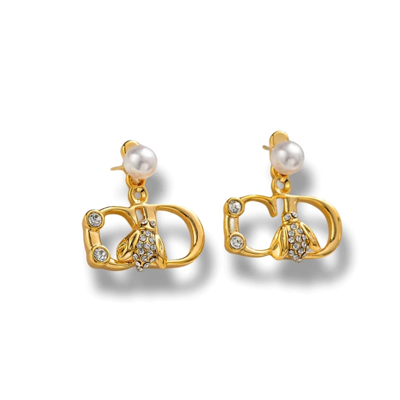 铜合金珐琅耳饰 珠珠蜜蜂CD耳环-6071