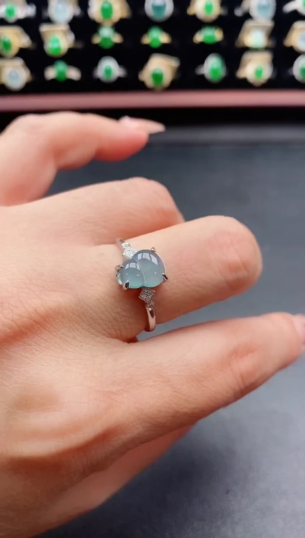 银S925镶嵌戒指翡翠1