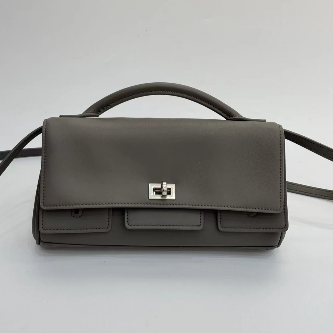 【芝麻集】XKY-3196-灰色RAIN.CUN小众时尚百搭腋下斜跨轻奢女包