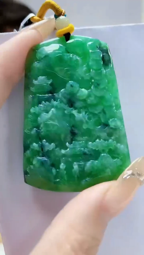 未镶嵌定制翡翠5145DD-毛货挂件34