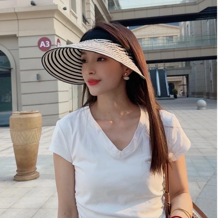 女休闲空顶帽大帽檐遮阳帽太阳帽百搭空顶女士帽子遮脸夏季